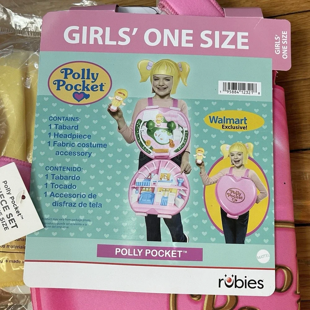 Girls One Size Polly Pocket Dress Up Costume New Halloween Party Play Nostalgic